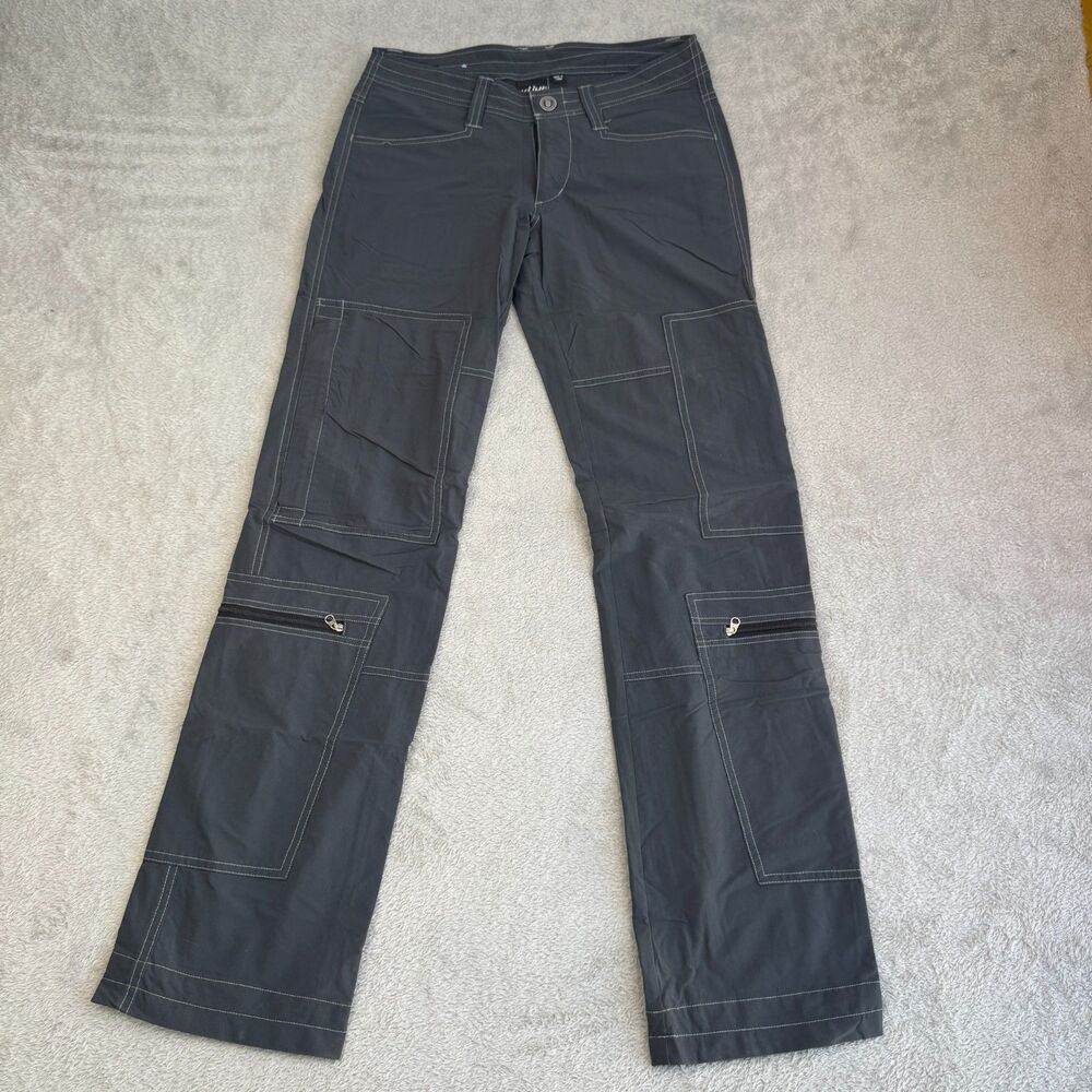 Kuhl Cargo Pants Womens 2 Charcoal Gray Nylon Stretch Utility Hiking Outdoor